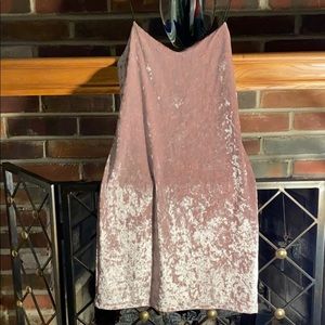 Soft pink crushed velvet dress